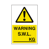 Safe Working Load Sign KG - PVC Safety Signs