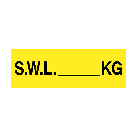 S.W.L Sign KG Yellow - PVC Safety Signs