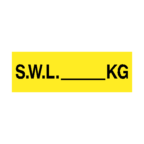 S.W.L Sign KG Yellow | PVC Safety Signs