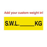 SWL Sign Kg Yellow Custom Weight - PVC Safety Signs
