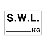 S.W.L KG Sign White - PVC Safety Signs