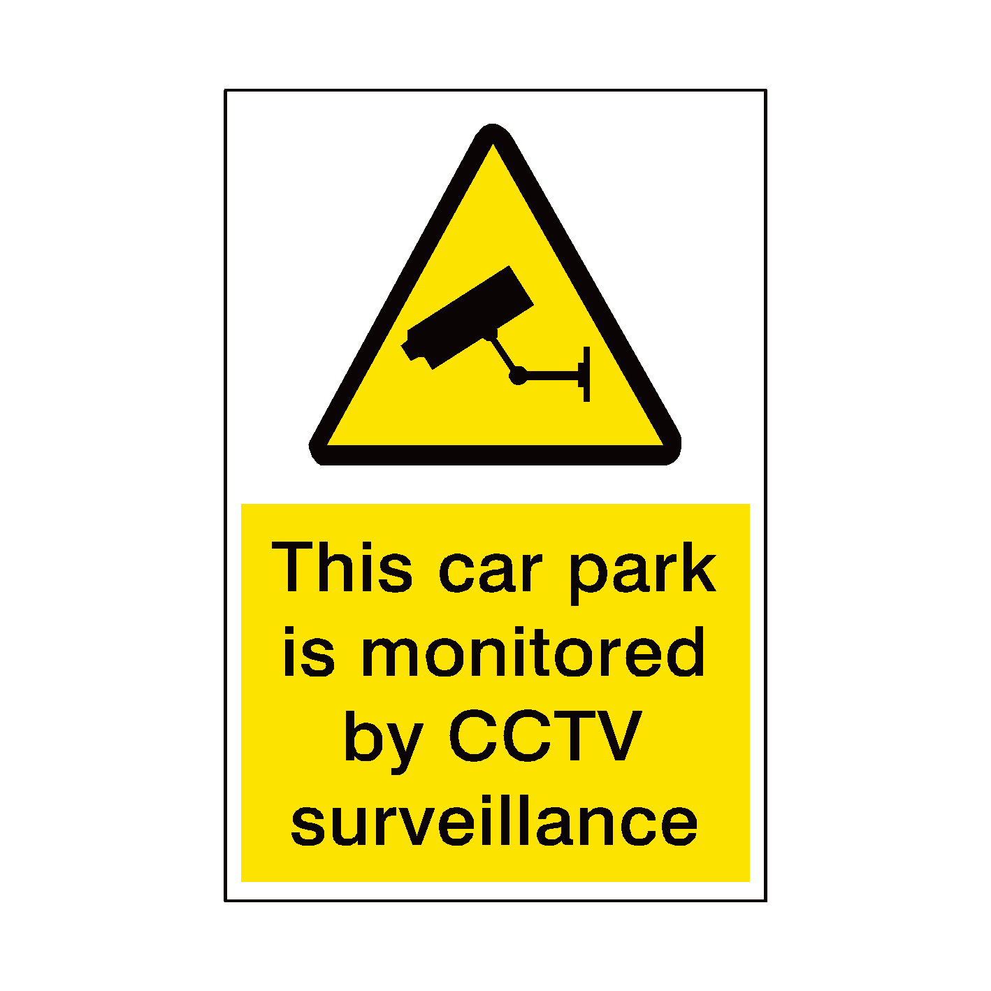 Car Park Monitored By Cctv Security Sign | PVC Safety Signs