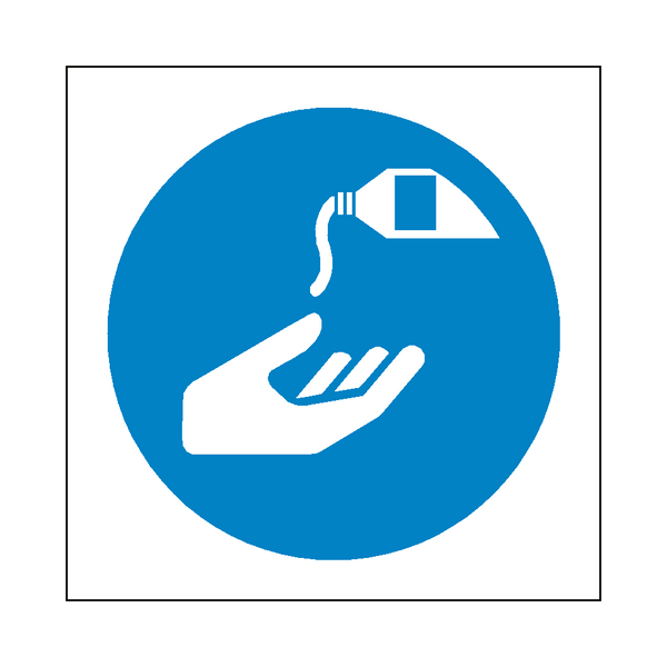 Use Barrier Cream Symbol Sign - PVC Safety Signs