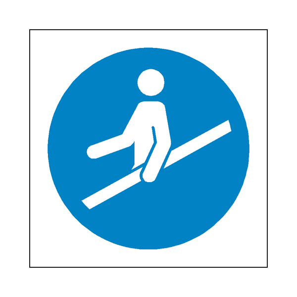 Use Handrail Symbol Sign - PVC Safety Signs