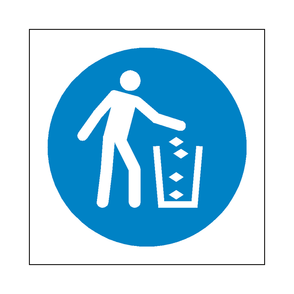Use Litter Bin Symbol Sign - PVC Safety Signs