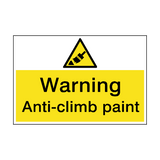 Warning Anti-Climb Paint Hazard Sign - PVC Safety Signs