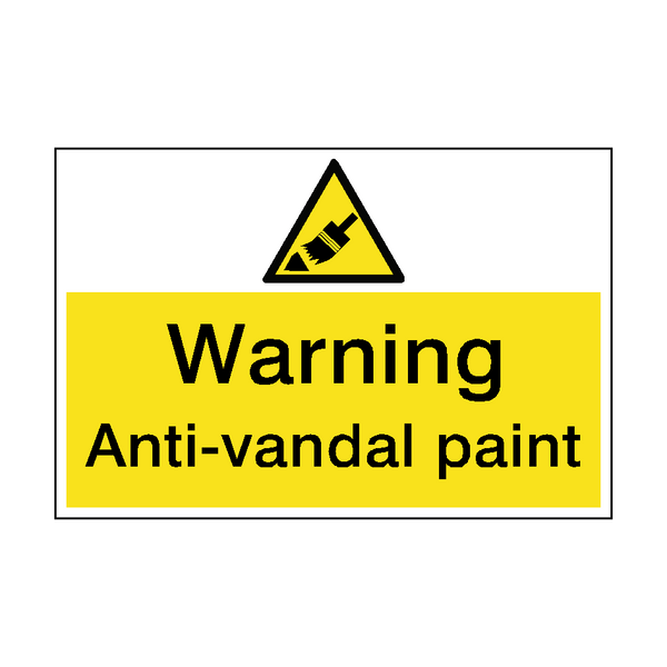 Warning Anti-Vandal Paint Hazard Sign - PVC Safety Signs