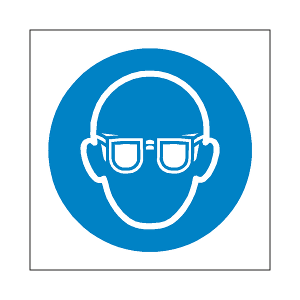 Wear Eye Protection Symbol Sign - PVC Safety Signs