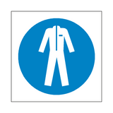 Wear Protective Clothing Symbol Sign - PVC Safety Signs