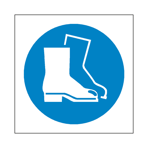 Wear Safety Footwear Symbol Sign - PVC Safety Signs