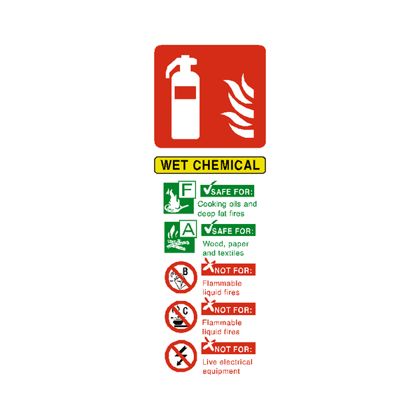 Wet Chemical Fire Extinguisher Sign - PVC Safety Signs